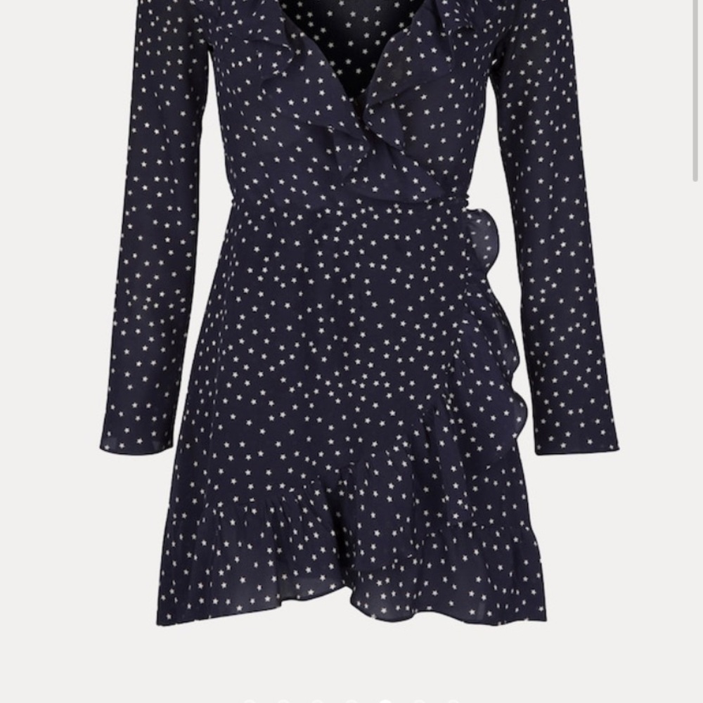 Star Print Dress Wrap Dress - Picture 4 of 5
